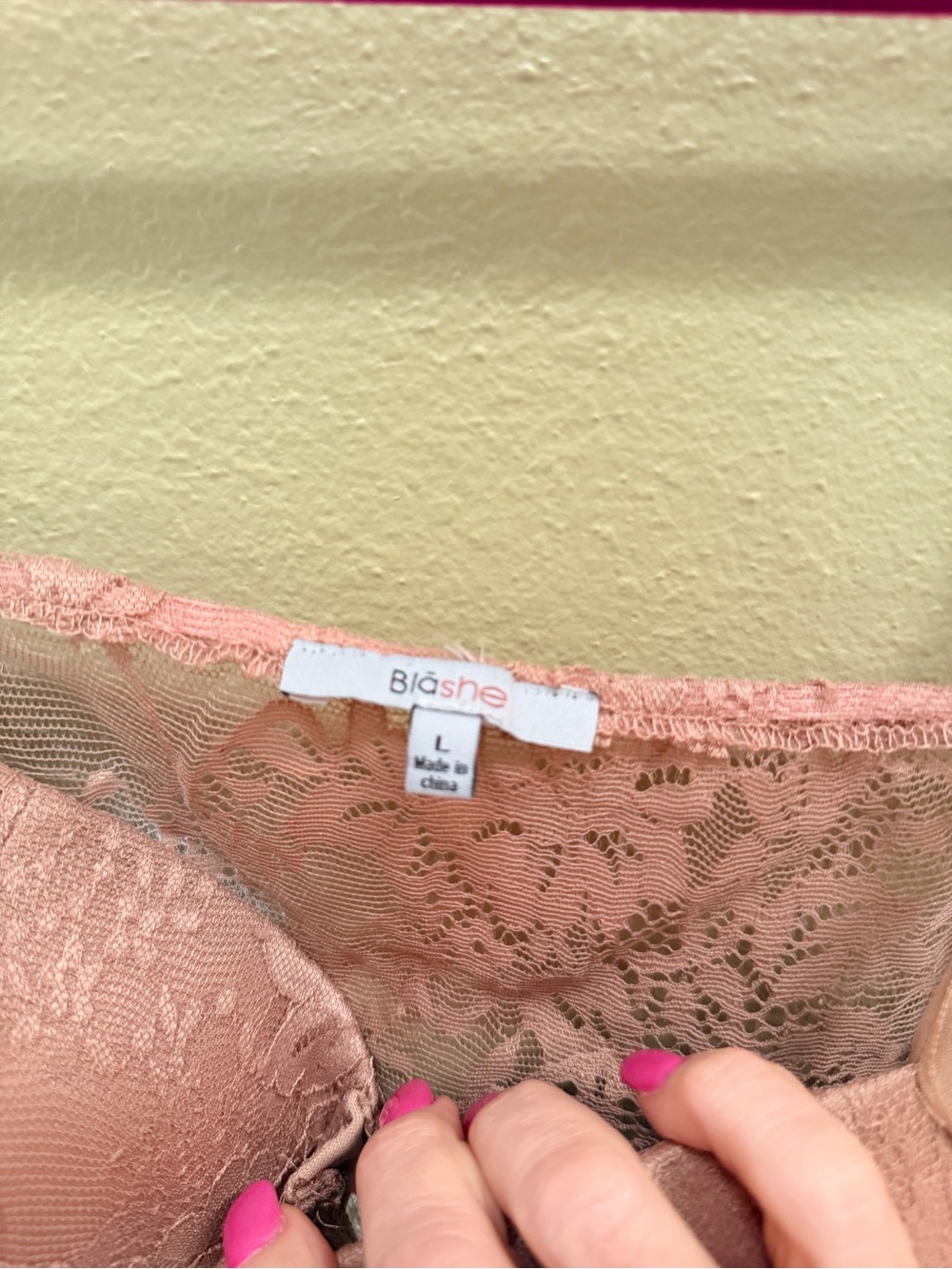 Blush Lace Longline Bralette - Blush - Picture 3 of 6